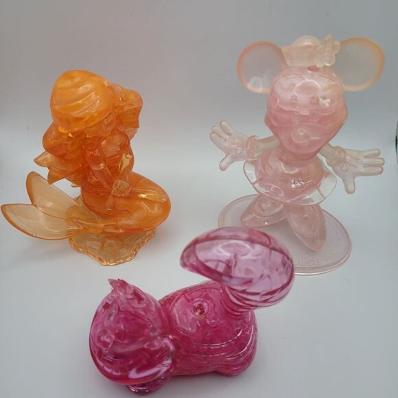 Disney Crystal Puzzles 3D Stacking Completed Lot of 3 Glued Figures Cheshire Cat - Picture 1 of 5